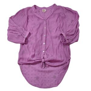 Anthropologie Fig & Flower Eyelet Blouse, Size Medium